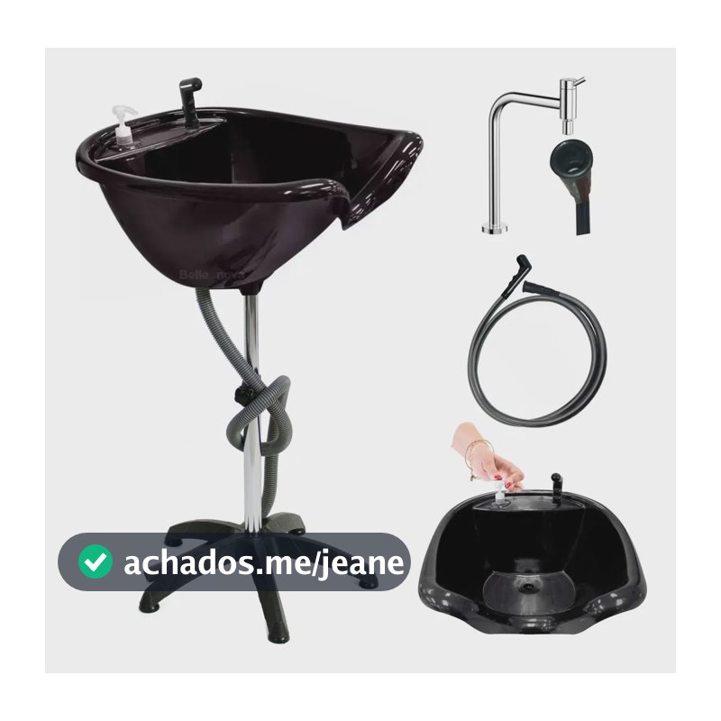 Lavatório Portátil Salão Beleza Cuba + Ducha + Porta Shampoo