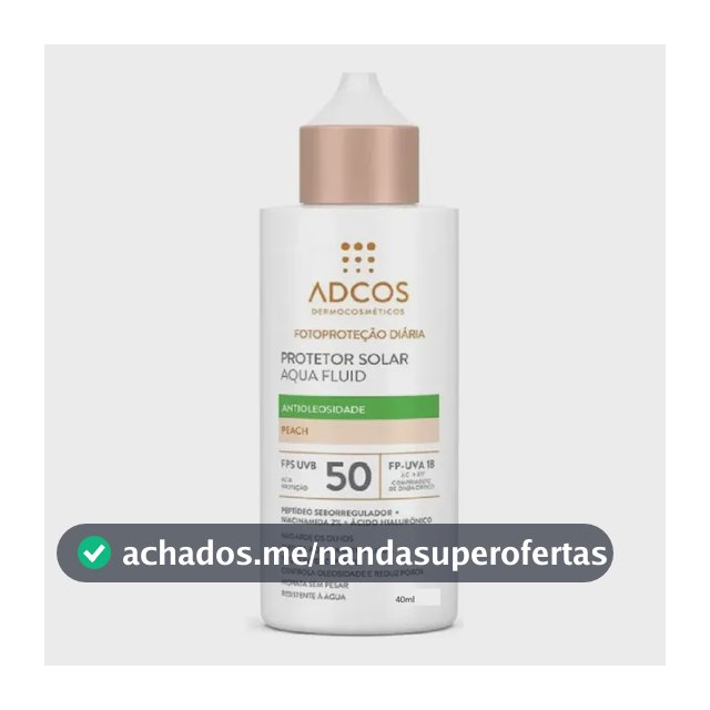 Protetor Solar Aqua Fluid Fps 50 40ml Tono Peach Adcos
