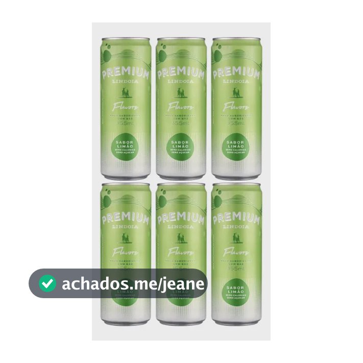 Água Saborizada com gás Premium Lindoia Flavors 355ml Sabor Limão 6u Zero Calorias Zero Açúcar 100% Natural