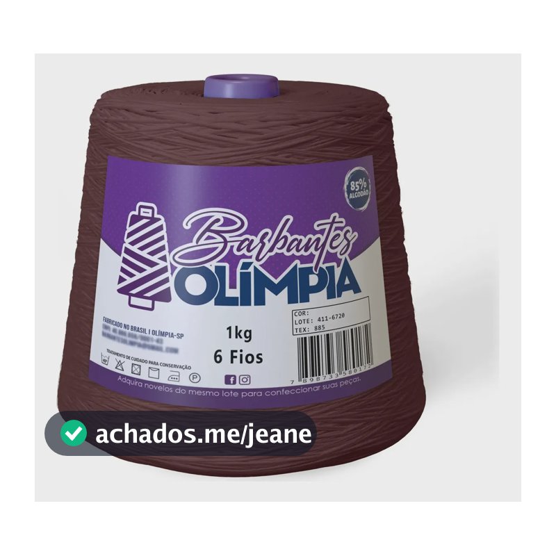 Barbante Olímpia Para Artesanato Fio 6 1kg Cor Chocolate