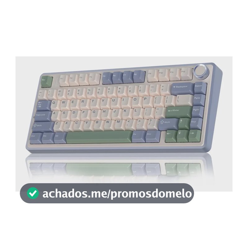 Teclado Mecânico Aula F75 Sem fio Tri-Mode 2.4ghz/Bluetooth/Usb-C RGB 75%