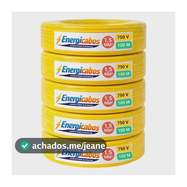 Cabo Flexível 1,5mm Rolo  100 Metros Unipolar 750v