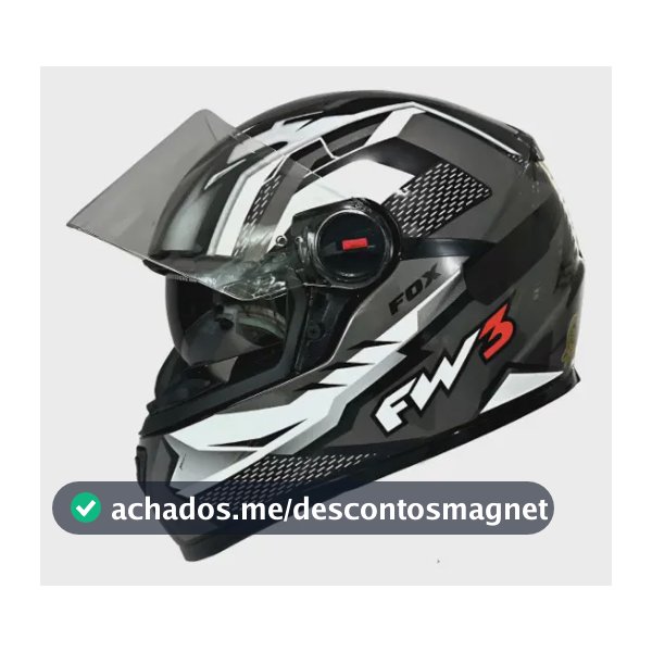 Capacete para moto Fw3 gtx fox grafite brilhante tamanho 56