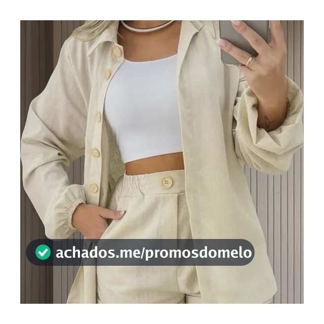 Conjunto Linho Feminino Camisa E Short Linha Premium