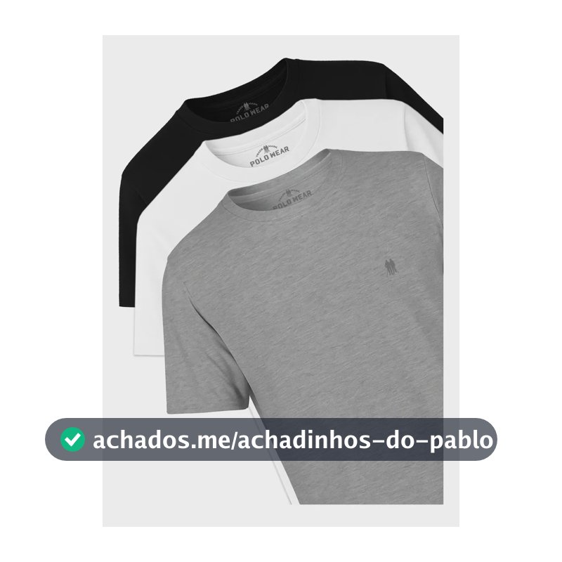 Kit 3 Camisetas Masculinas Polo Wear Sortido 2 P Liso