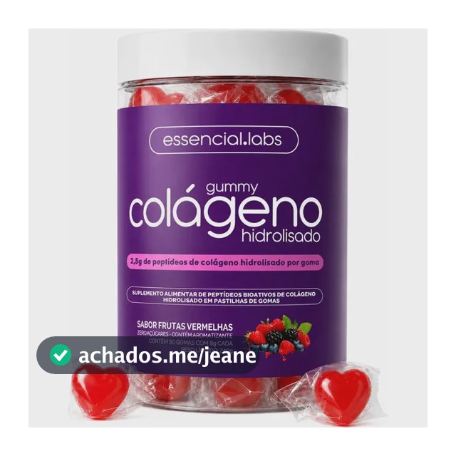 GUMMY de COLÁGENO VERISOL® com 2,5g de Peptídeos Bioativos por Gummy e Tecnologia Alemã - 30 Doses - Sabor Frutas Vermelhas