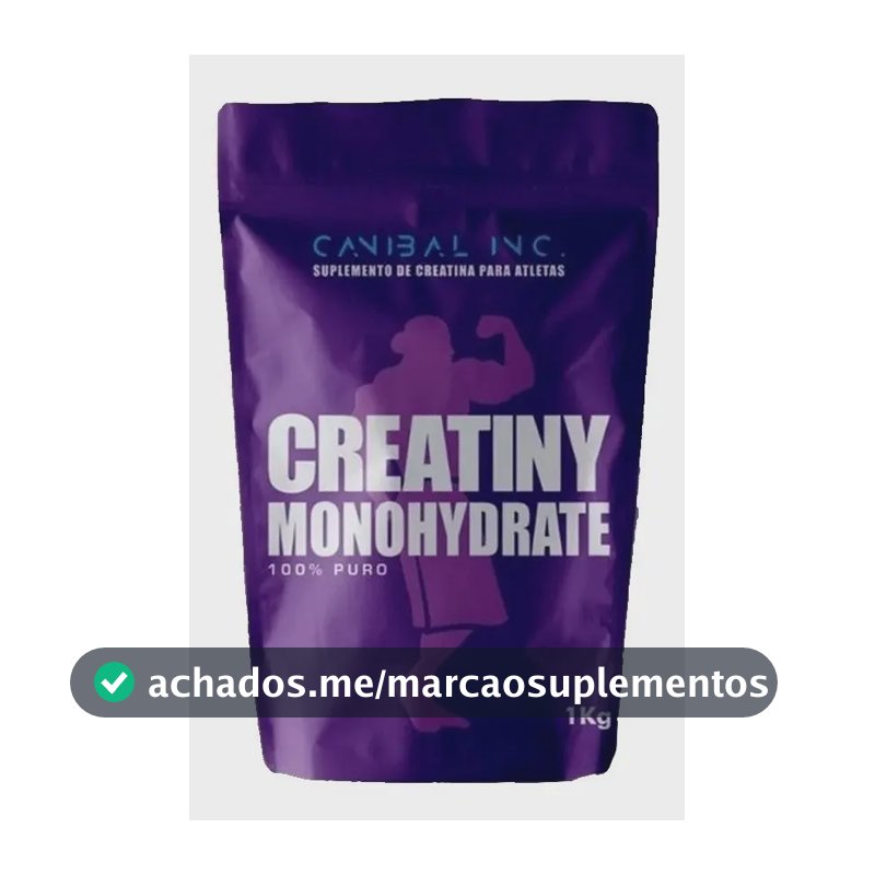Creatina Monohidratada Canibal Inc 1kg Pó Sabor Natural Sem Glúten