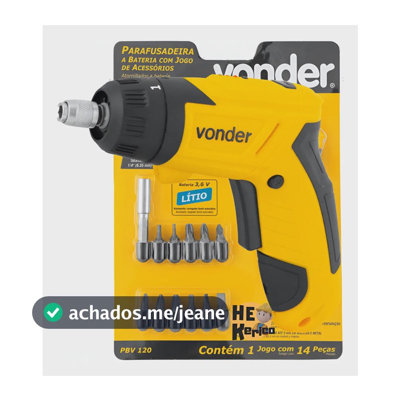 Mini Parafusadeira Multifuncional Kit Go De Ferramentas Bits Amarelo 127/220v