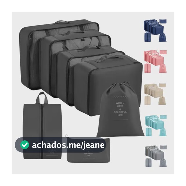 Organizador De Malas Bolsas De Viagem Kit Necessaire 7 Peças