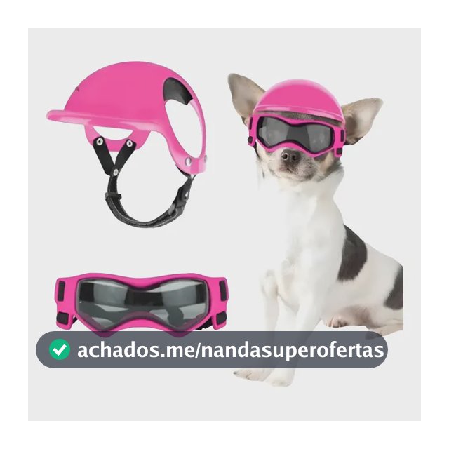 Capacete Motocicleta Pet Com Óculos De Sol Para Cães Uv