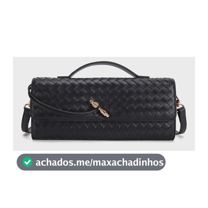 Romantic Crown Bolsa De Mão Feminina De Alta Qualidade Feita Preto Liso Níquel