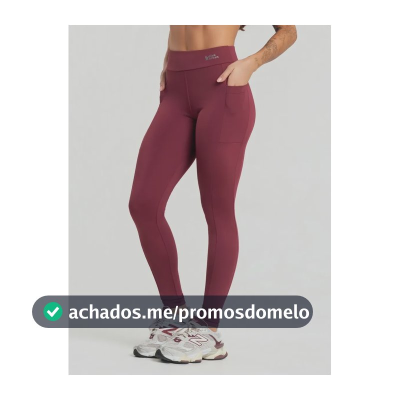 Calça Legging Fitness Feminino Bolso Cintura Alta Balance Marsala Balance P