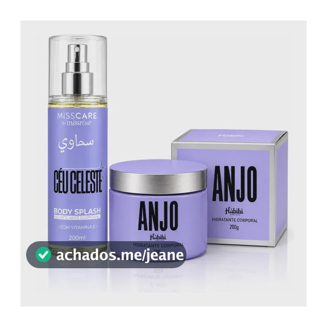 Kit Rotina: Hidratante Anjo E Body Splash Céu Celeste 400ml