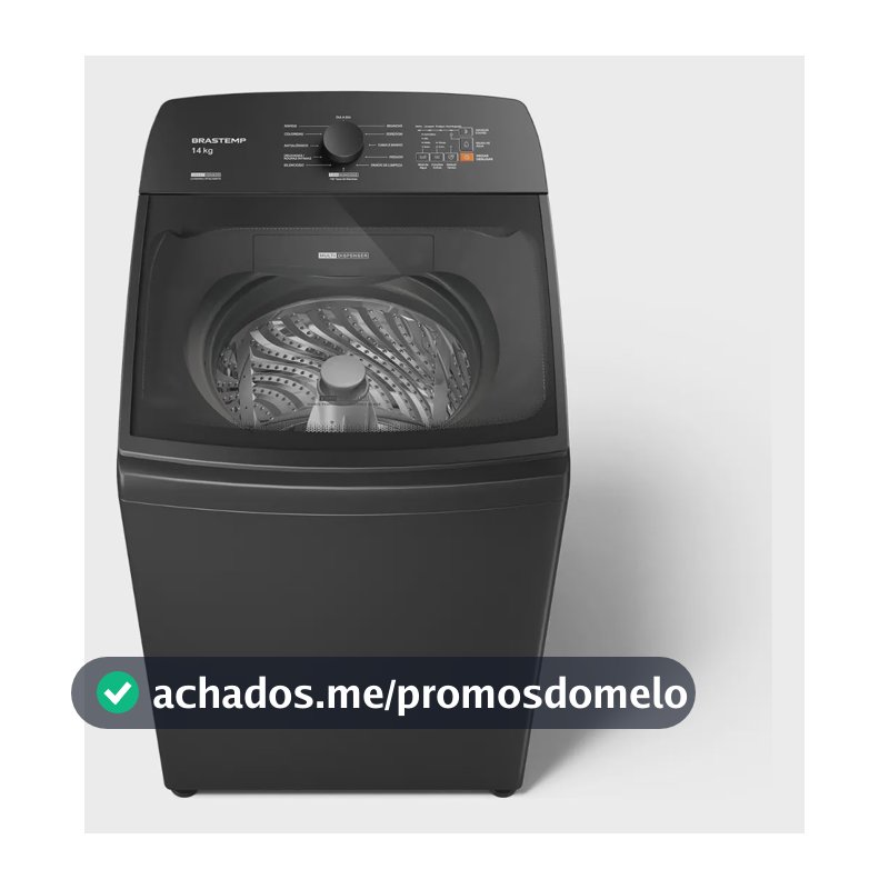Máquina de Lavar Brastemp 14Kg Cinza Smart Sensor- BWJ14A9