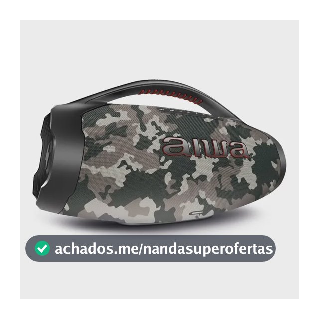 Caixa de Som Boombox Plus AIWA BBS-01-BG 200W Bluetooth 30H IP66 USB Cinza