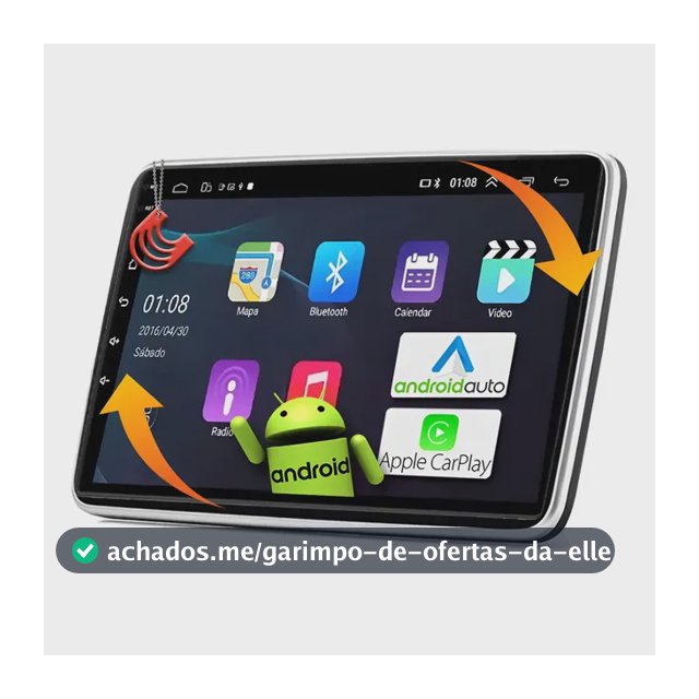 Multimidia Android 10 Polegadas Rotativa Gitarória 2gb 32gb Preto
