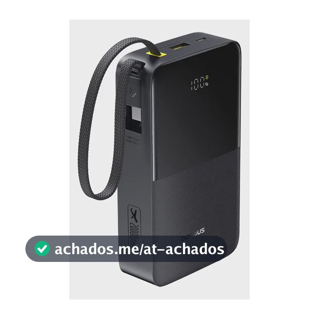Power Bank Baseus Bipow2 Pro FC51 20000mAh 22,5W Carregamento Rápido Cabo USB-C Integrado Display Digital Carrega 3 Dispositivos Proteção Inteligente Preto