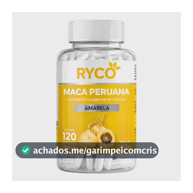 Maca Peruana Amarela 120 Cápsulas 100% Pura Sem Sabor