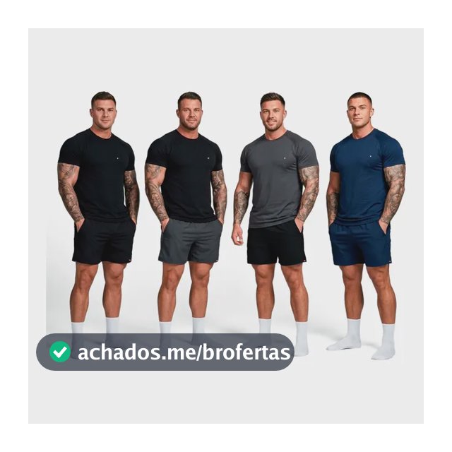 Kit 8 Peças Dry Fit 4 Camisetas + 4 Shorts Academia Sandrini Sortidos Liso M