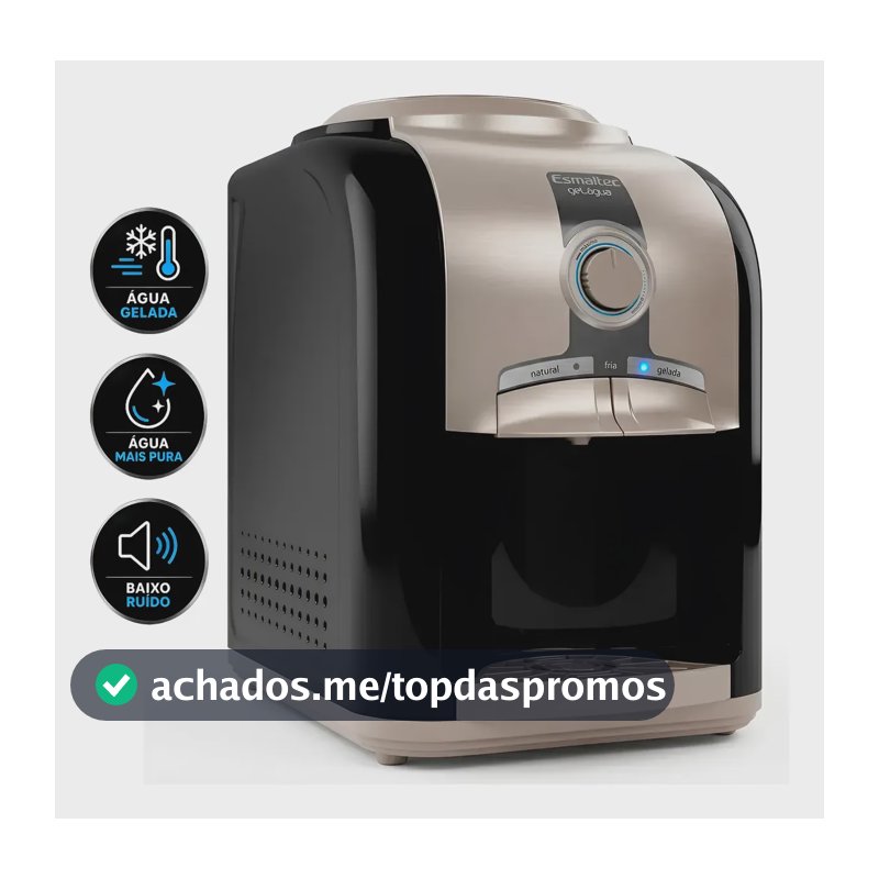 Bebedouro Esmaltec Egm30 Mesa Compressor Água Gelada Mix Preto 127v
