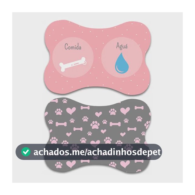 Kit 2 Tapete Pet Comedouro Cão E Gato Antiderrapante 46x31 Rosa Comida/água E Patinhas Rosa
