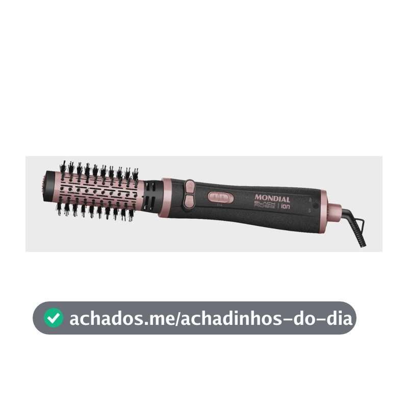 Escova Rotativa Mondial Ceramica Tourmaline Ion 3x1 Erb-01 Rosa 127/220v