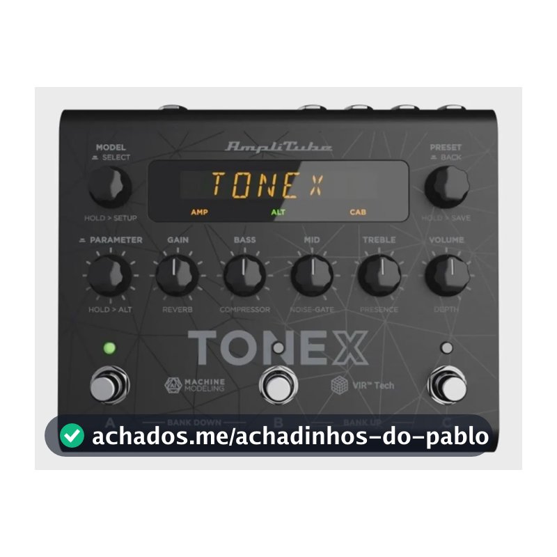 Pedal de Efeito Digital AmpliTube TONEX Preto para Guitarra Elétrica