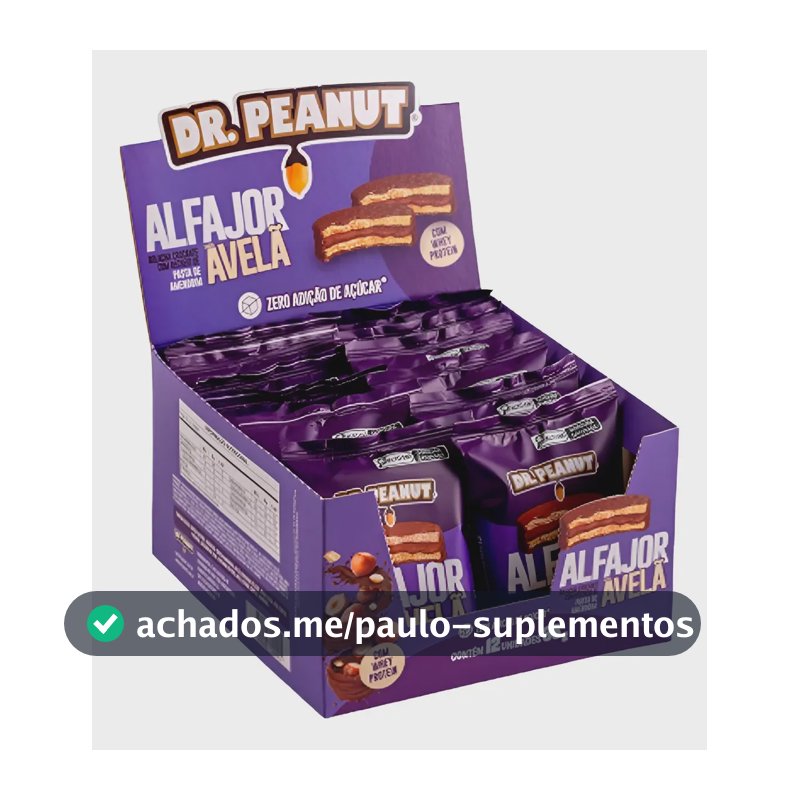 Alfajor Dr. Peanut 12un 420g Avelã Doce De Leite Brigadeiro