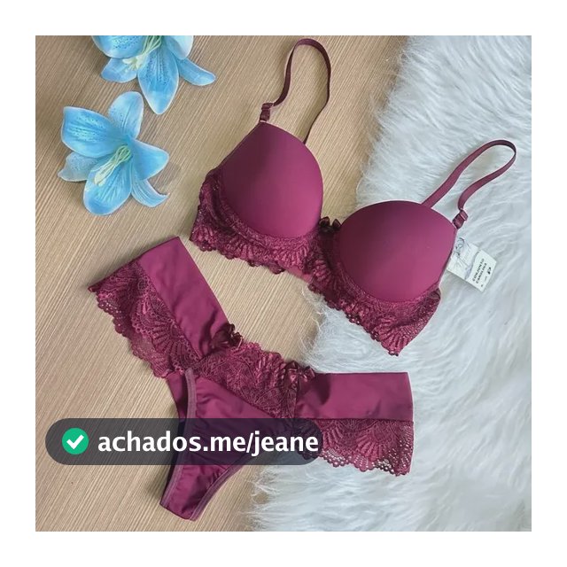 Conjunto Lingerie Tanga Fio Duplo Sutiã Bojo Micro Carolina