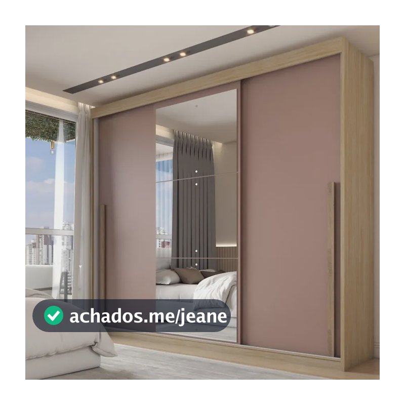 Guarda-roupa Casal Arcadia 3 Portas 6 Gavetas Com Espelho Ca Marrom