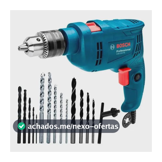 Furadeira Impacto 1/2 Pol 550w Gsb550 Re Kit 14 Brocas Bosch