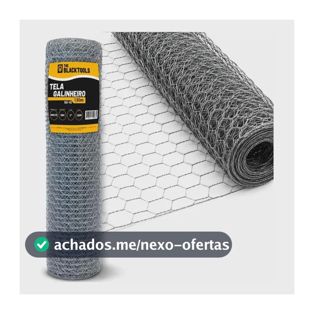 Tela De Arame Galvanizado Horta Galinheiro Fio 23 1,50x50m Bcg150 - The Black Tools