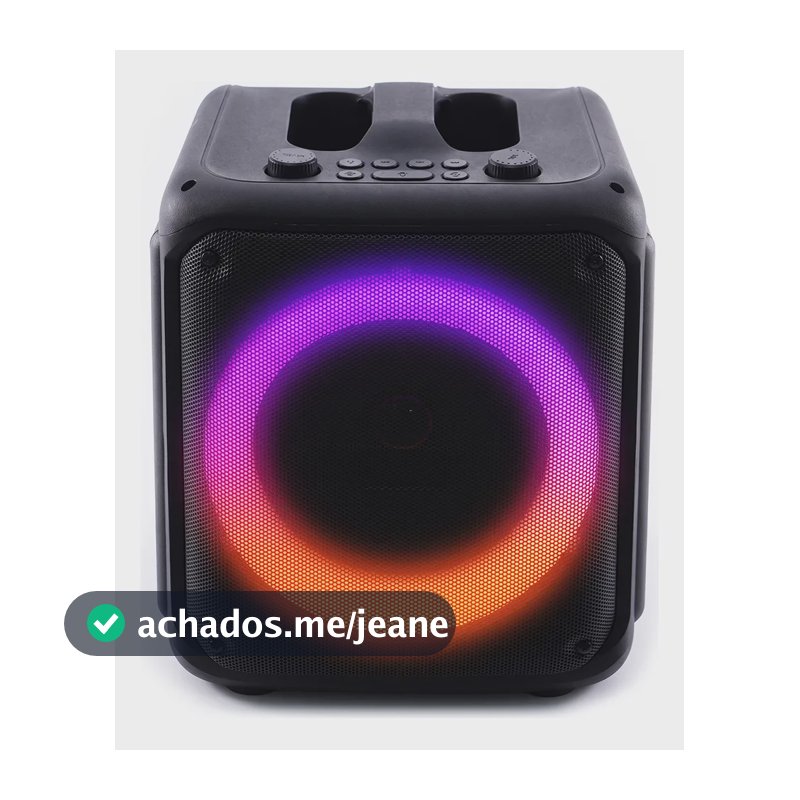 Caixa De Som Portátil 600w Bluetooth Com Luz 708e Preto 220v