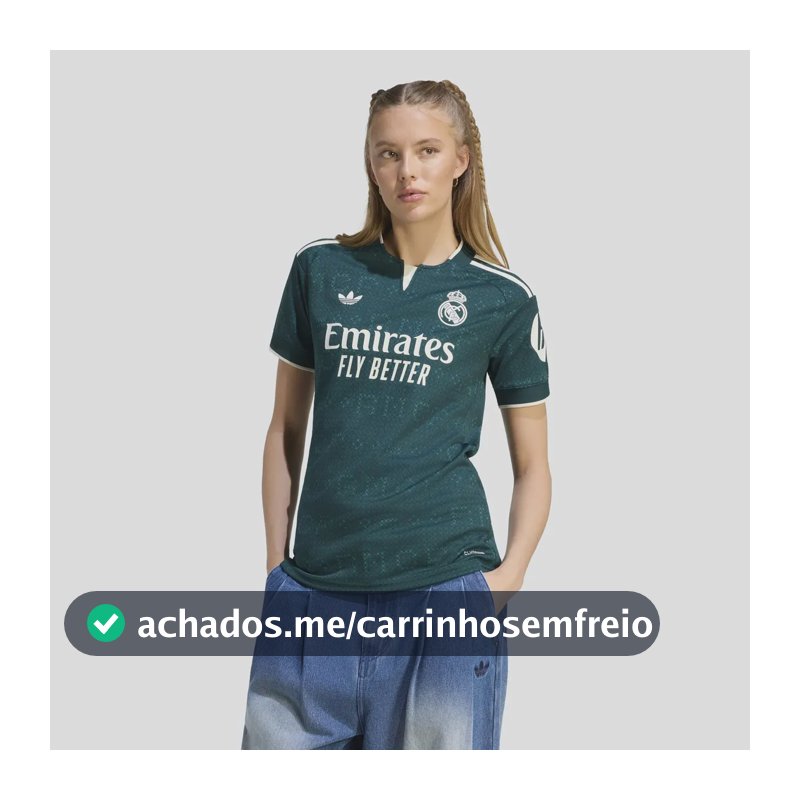 Camisa Feminina Real Madrid adidas Verde Caveirão P Liso