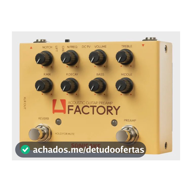 Pedal Violão Sonicake A Factory Acoustic Preamp Reverb Amarelo