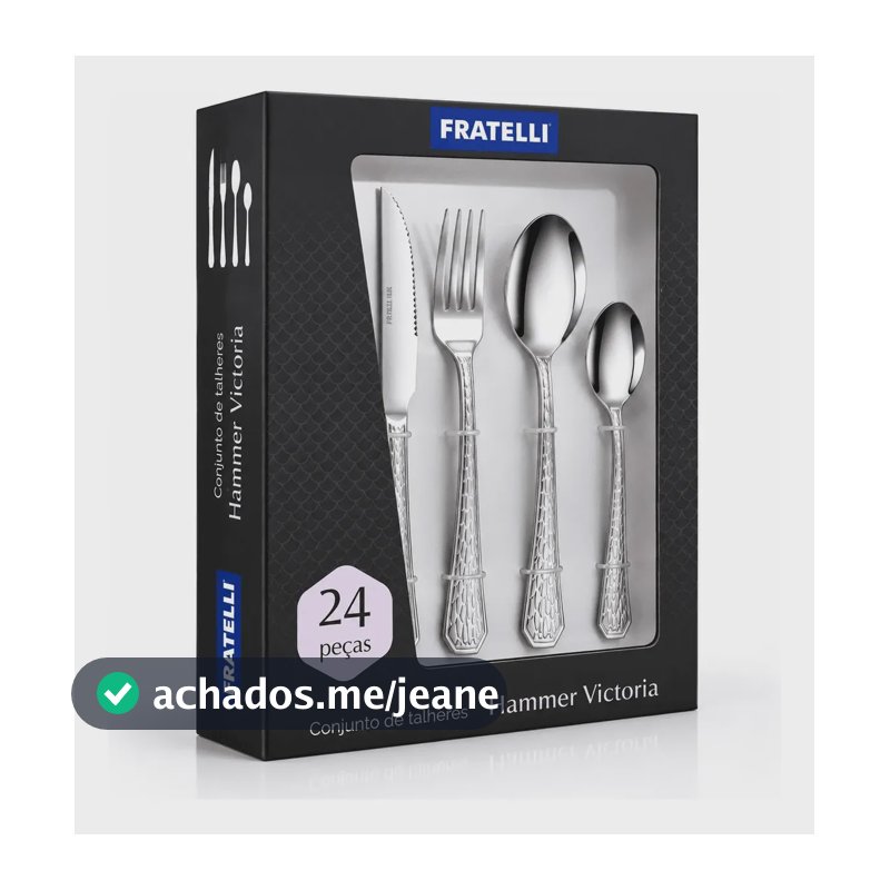 Conjunto Talheres 24 Peças Aço Inox Faqueiro Mesa Jantar