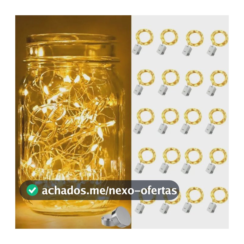 20 Fio Luzes De Fada Led 2 Metros Festa Em Casa De Decoração Amarelo 4.5v