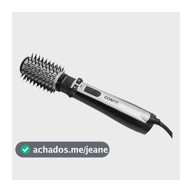 Escova Secadora Rotativa Diamond Rotating 900W Preto e Prata Conair