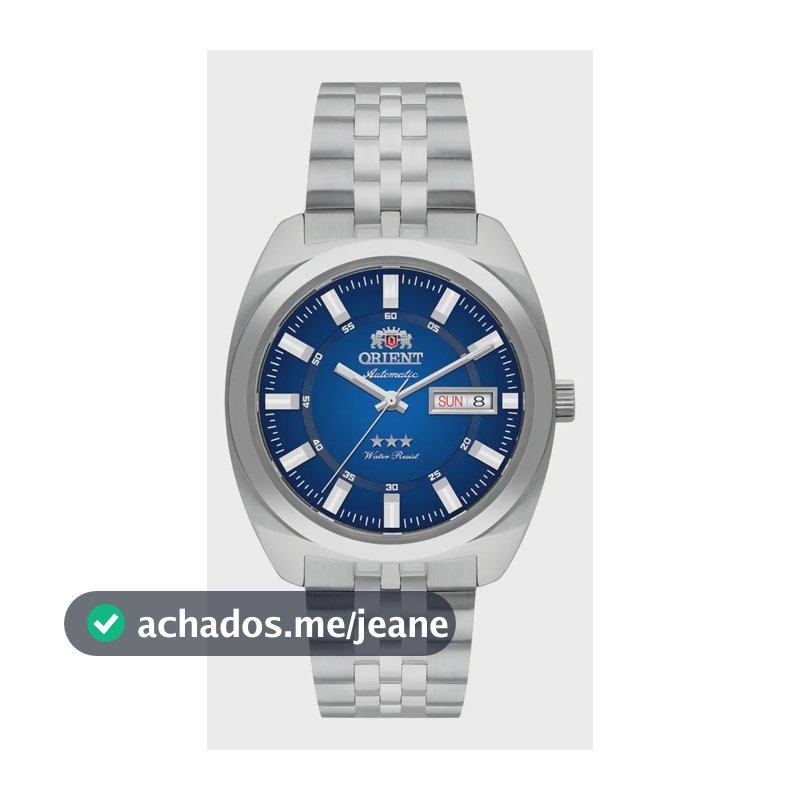 Relógio Orient Automático Masculino Azul 3 Estrelas YN6SS005 D1SX Aço Inoxidável
