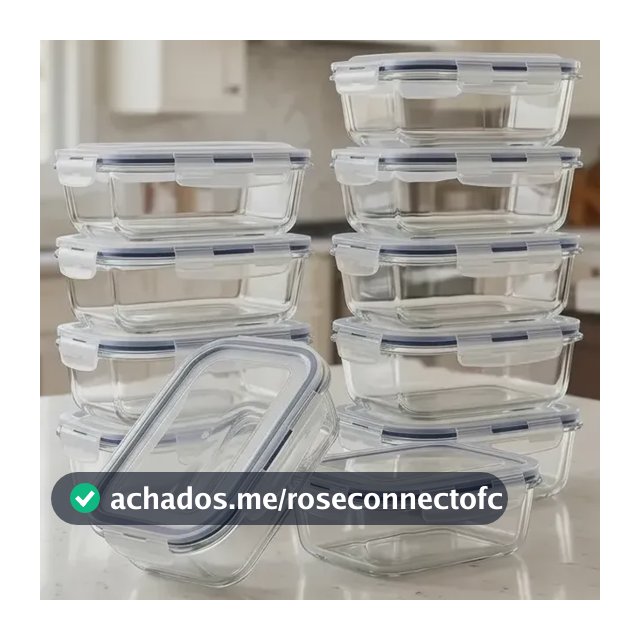 Kit 10 Potes Vidro Borossilicato Hermético Freezer E Forno Azul-escuro