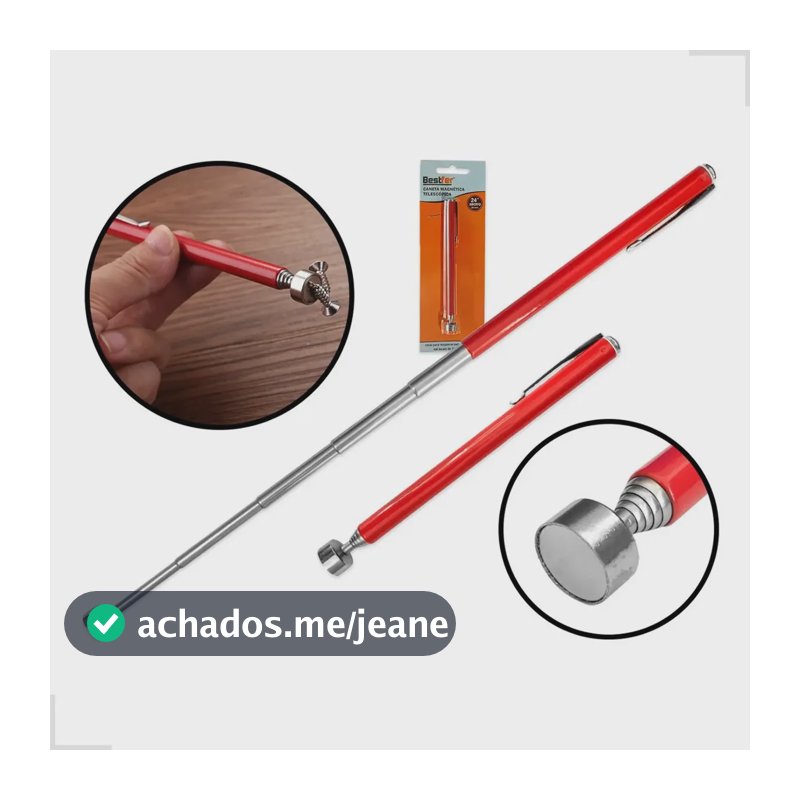 Imã Telescópico Magnético Caneta Antena Pegador Metal 61 Cm