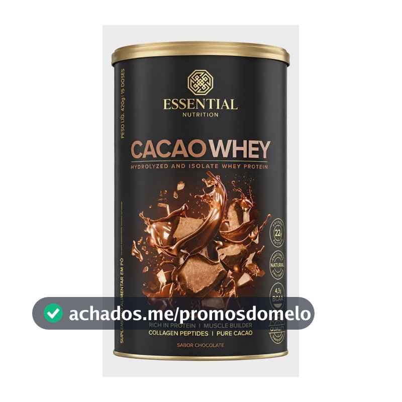 Cacao Whey 420g Essential Nutrition Whey Protein Isolado Cacao Whey 420g
