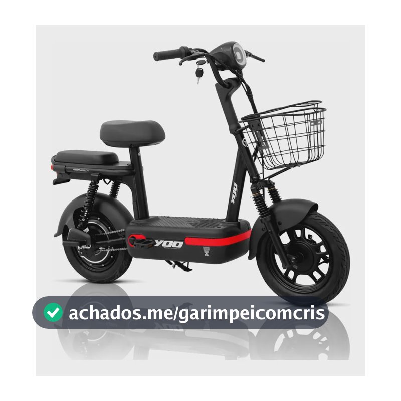 Bicicleta Elétrica Yoo Mobility Y-200 350w Farol Led Scooter Cor Vermelho