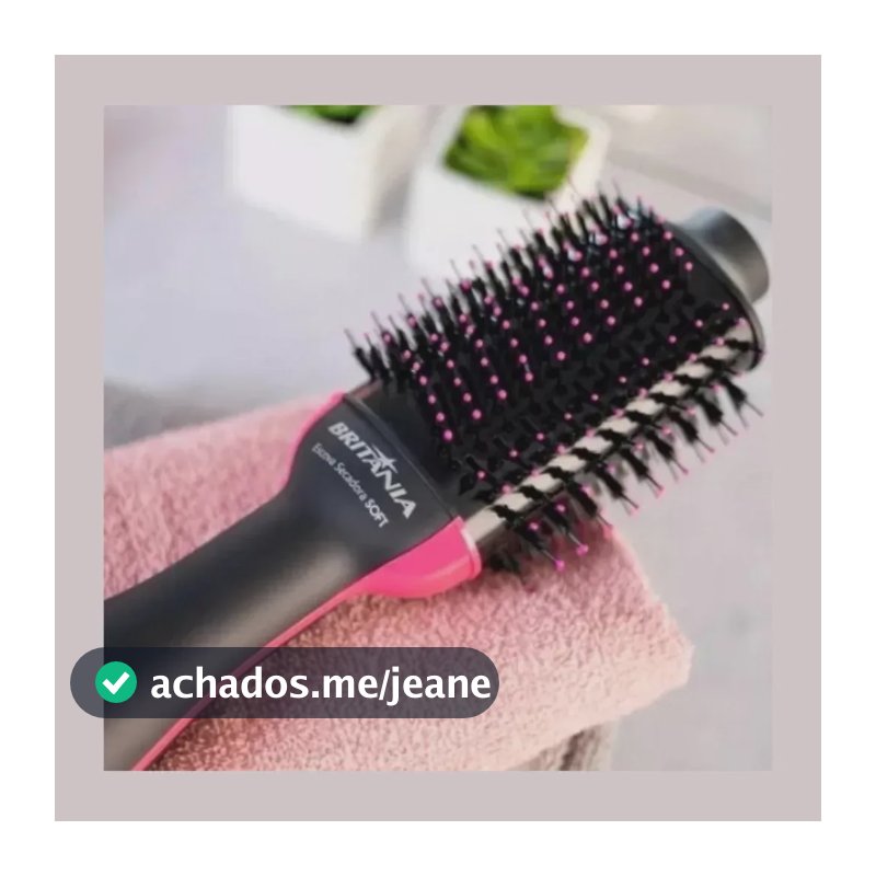 Escova Secadora Britânia Soft 1200w Bec02 Preta E Rosa