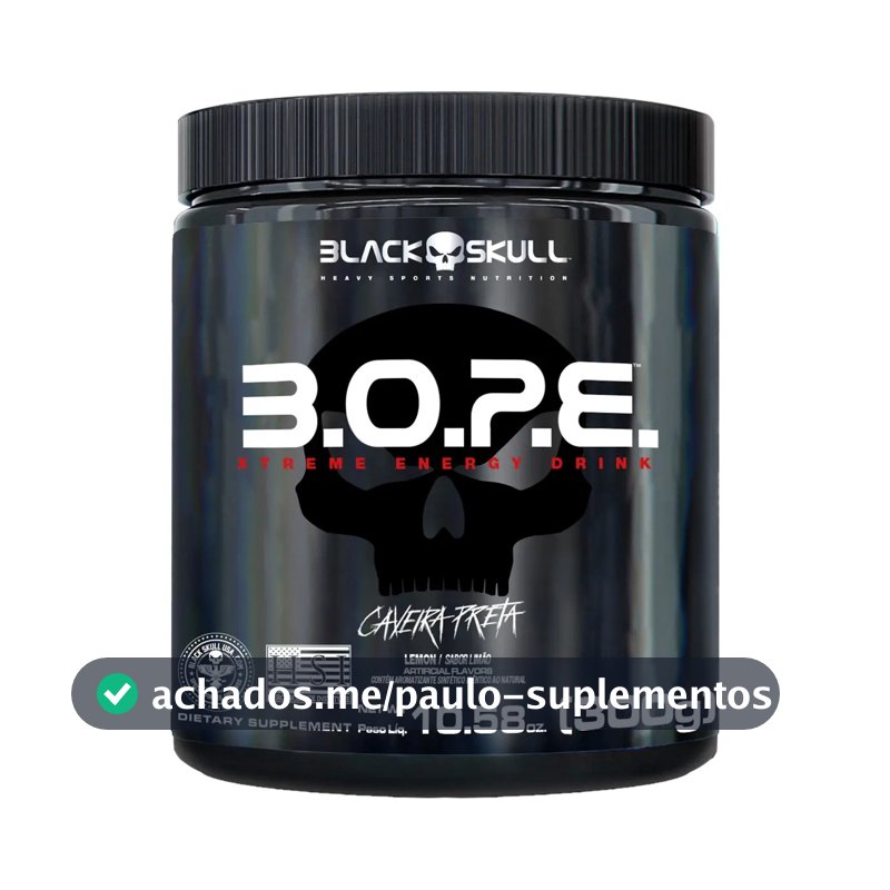 Black Skull Pré Treino B.O.P.E. Sabor Limão em pó x 300g