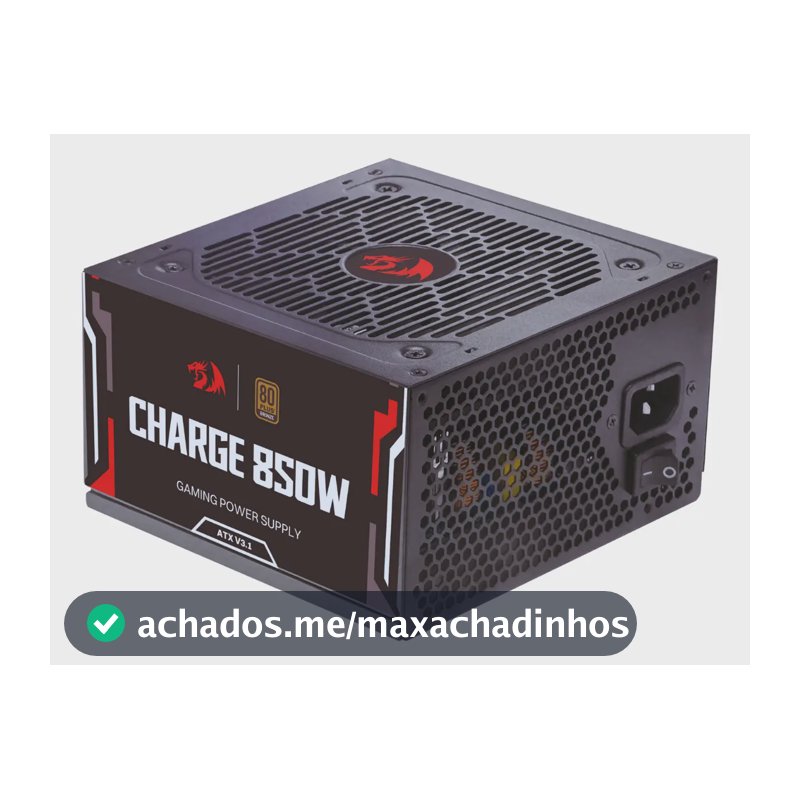 Fonte Gamer Redragon Charge 850w 80p Bronze Pci5.1 Atx 3.1 Preto