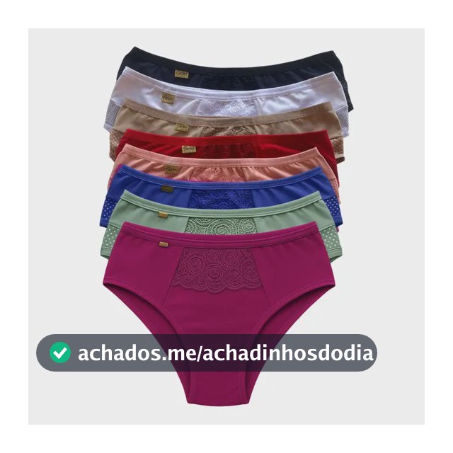 Kit 5 Calcinha Feminina Cintura Alta Cós Alto Conforto