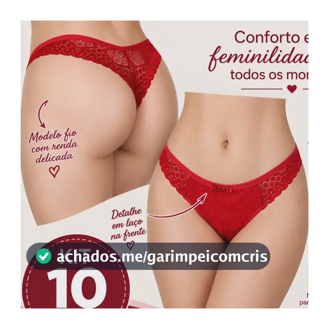 Kit 10 Calcinha Lingerie Tanga Fio Toda Em Renda Atacado