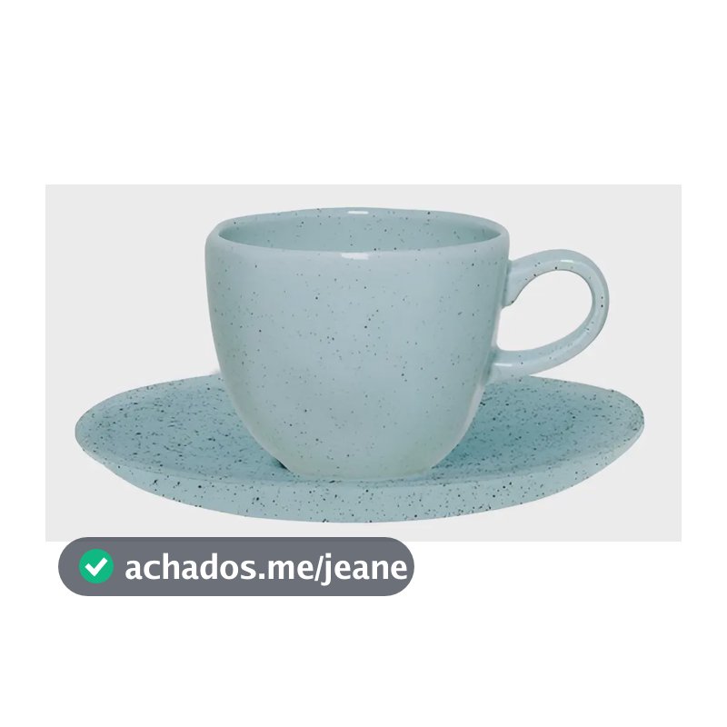 Conjunto De 6 Xícaras Grandes Com Pires Ryo Blue Bay 220ml Azul-claro Oxford