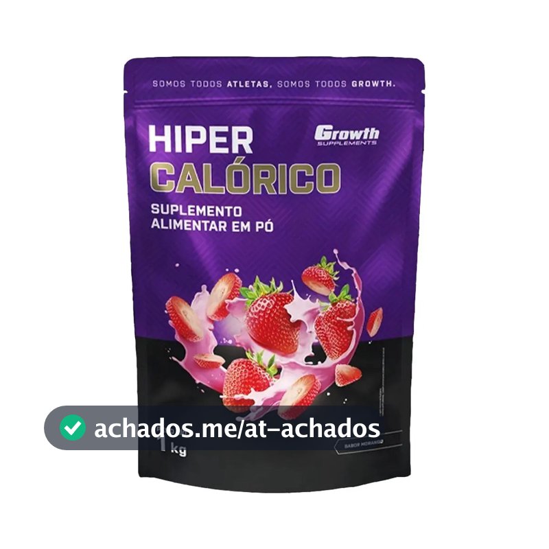 Hipercalórico 1kg Growth Supplements - Sabor Morango